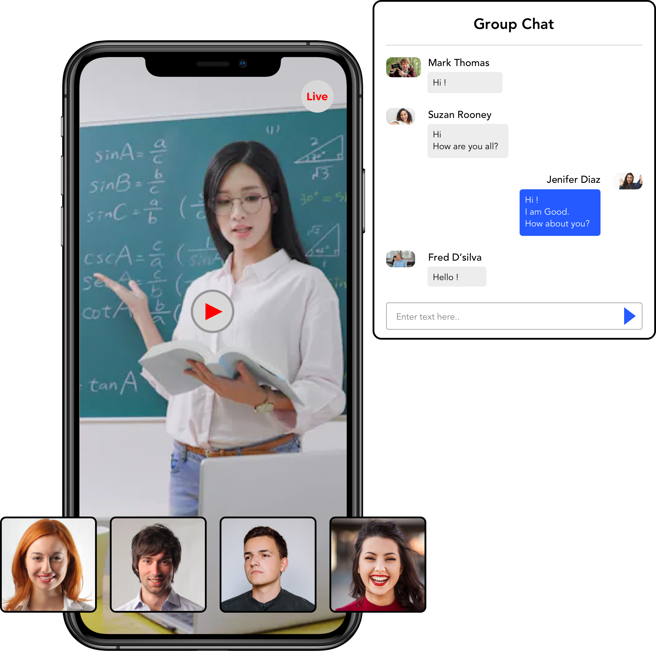 Live video chat solution for Elearning business